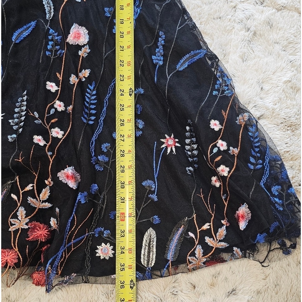 Floral Embroidered Black Dress By My Michelle. Black Fully Embroidered - Picture 14 of 14